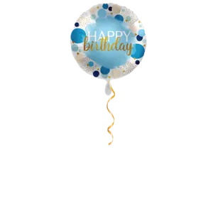 Happy Birthday Punkte Blau Ballon - 43 cm