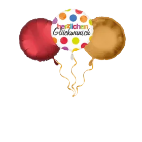 Herzlichen Glückwunsch mit Punkten Ballon-Set