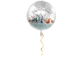 Frohe Weihnachten Waldtiere Ballon - 43cm