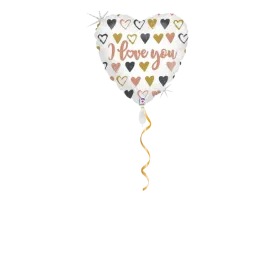 I love you Herz glitzernd Ballon- 46cm