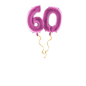 Zahl 60 Pink Ballon-Set 66 cm 