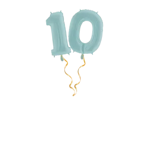 Zahl 10 Pastellblau Ballon-Set 66 cm