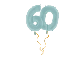 Chiffre 60 bleu pastel Set de ballons 66 cm