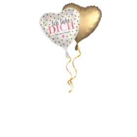 Ich liebe dich goldene Herzen Ballon-Set