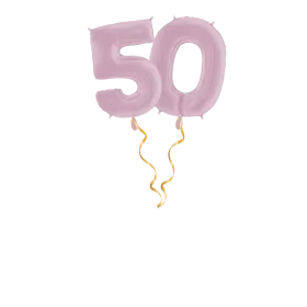 Zahl 50 Pastellrosa Ballon-Set 66 cm 