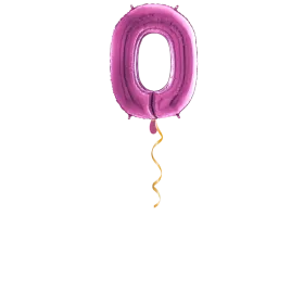 Zahl 0 Pink Ballon - 66cm