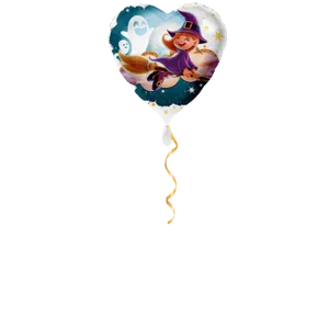 Kleine Hexe auf Besen Ballon - 43cm