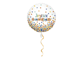 Joyeux Anniversaire Konfetti Ballon - 46cm FR