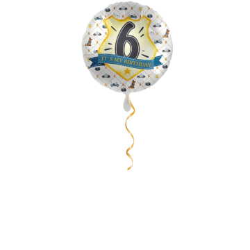 Polizei Zahl 6 Ballon - 43 cm