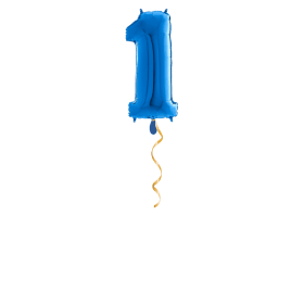 Zahl 1 Blau Ballon - 66cm