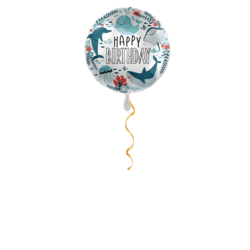 Happy Birthday Meerestiere Ballon - 43 cm