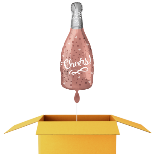 Bouteille de champagne or rose ballon - 50cm