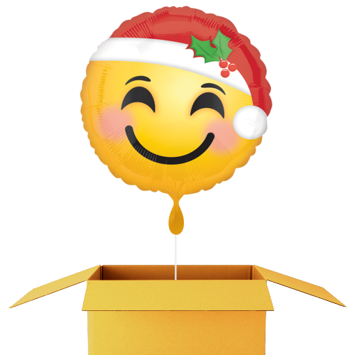 Weihnachtlicher Smiley Ballon - 43cm