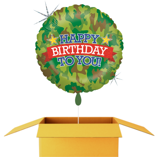 Ballon versenden - Happy Birthday to you Camouflage Ballon - 46cm ✓