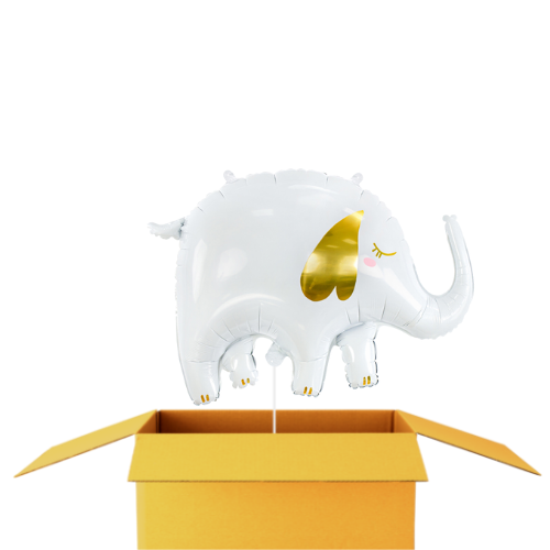Elefant weiss/gold Ballon - 61 cm