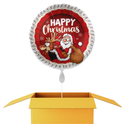 Happy Christmas rouge ballon - 43cm