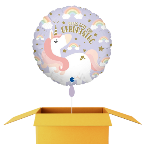 Ballon licorne joyeux anniversaire - 46cm DE