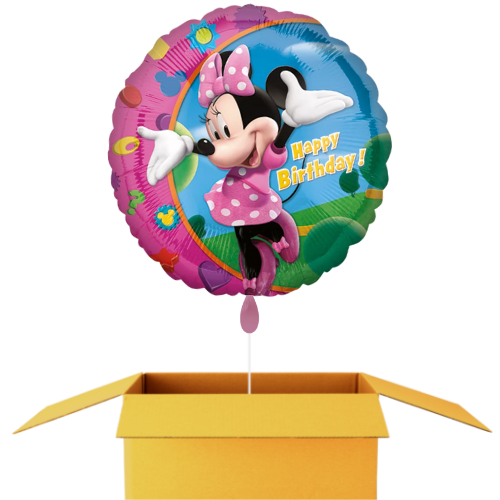 Happy Birthday Minnie Mouse rund Ballon - 43 cm