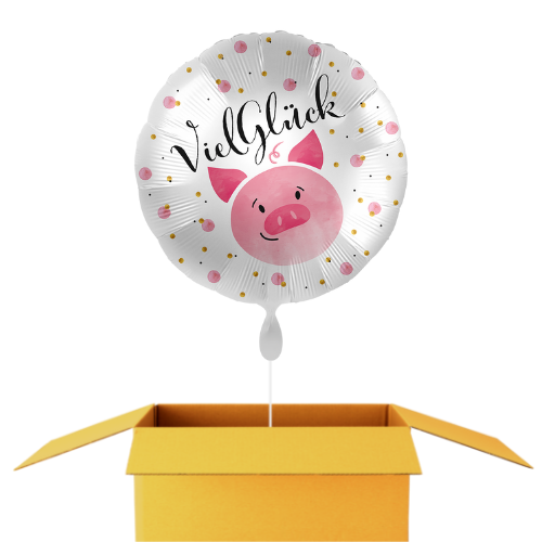 Viel Glück Schwein Ballon - 43 cm
