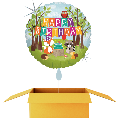 Happy Birthday Woodland Tiere Ballon - 43 cm