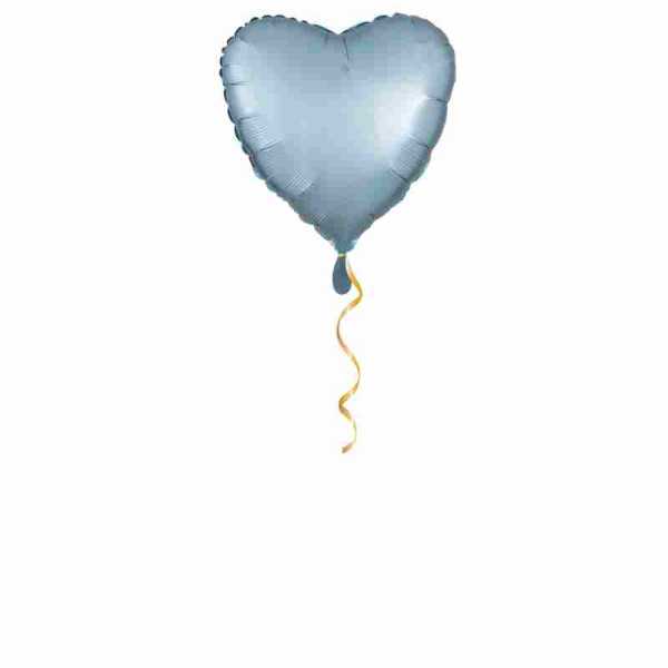 Herz Pastel Blau Ballon klein - 43cm