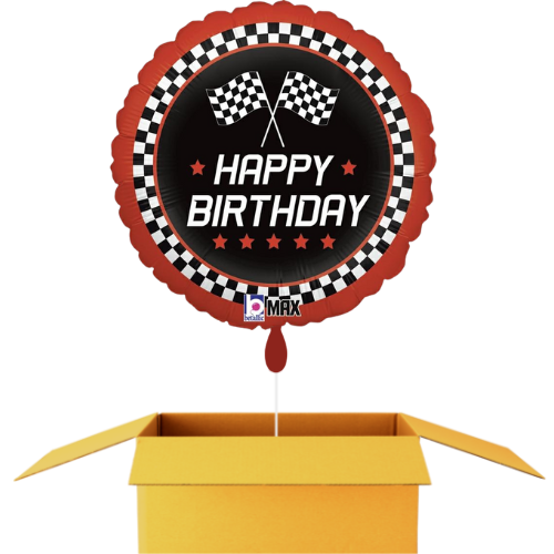 Happy Birthday Autorennen Ballon - 46cm