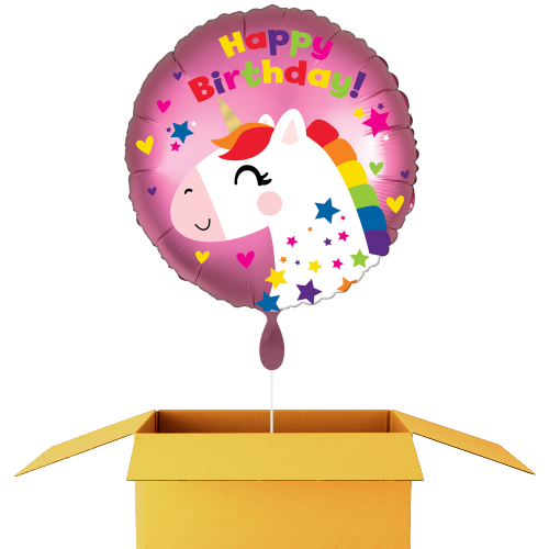Happy Birthday licorne avec étoile ballon - 43cm